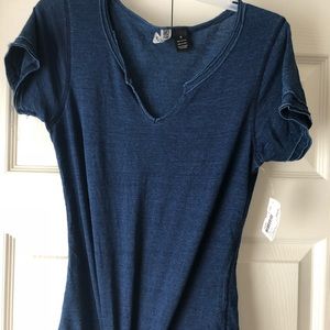 Blue distressed tee shirt